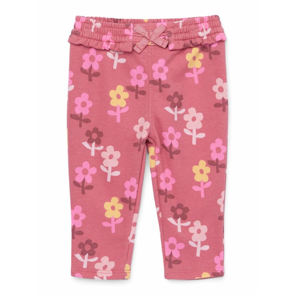 Garanimals Baby Girls Size 12 Months Print Ruffle Bow French Terry Leggings Pink
